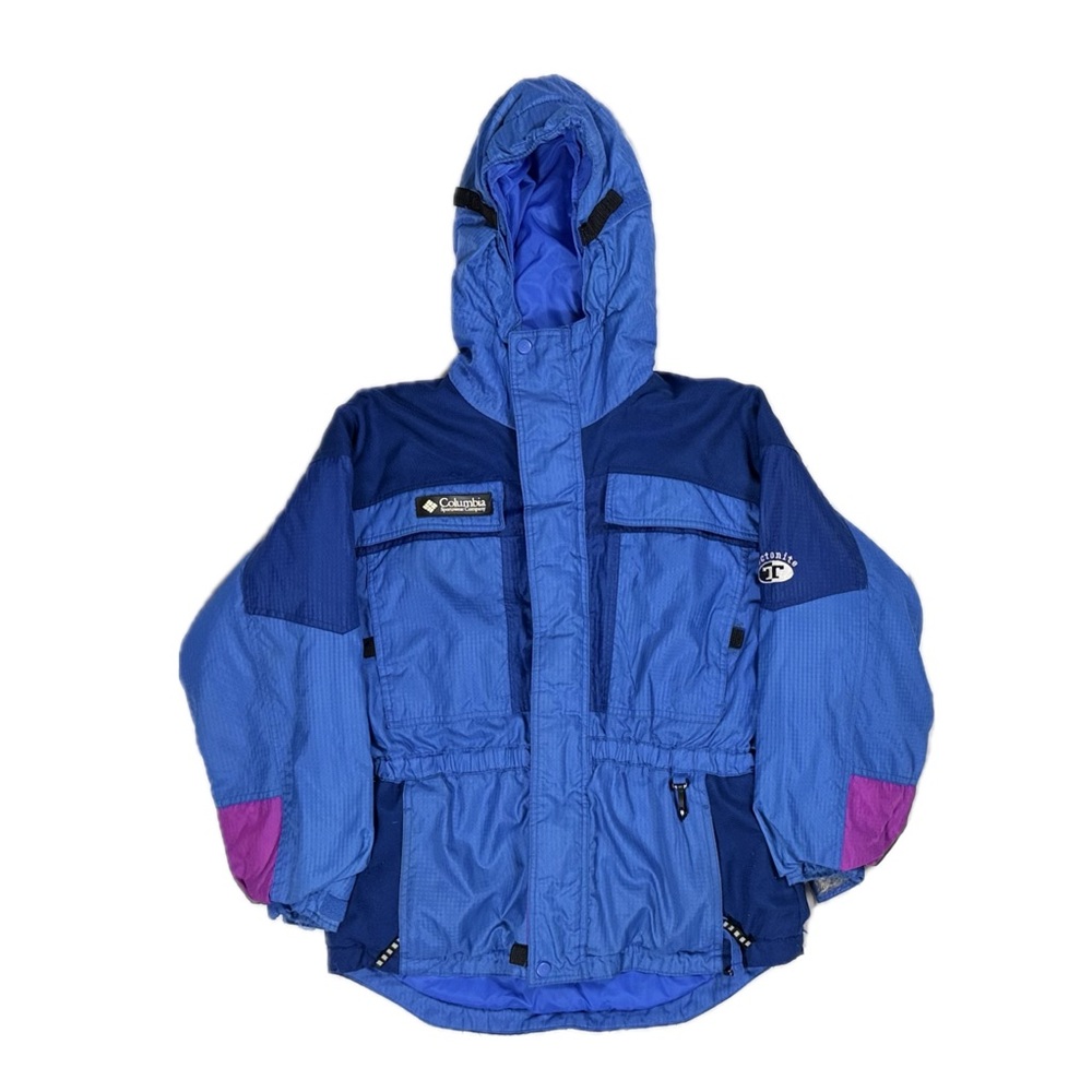 Vintage 90s Columbia Tectonite blue purple retro  ski puffer jacket women‎ 14-16